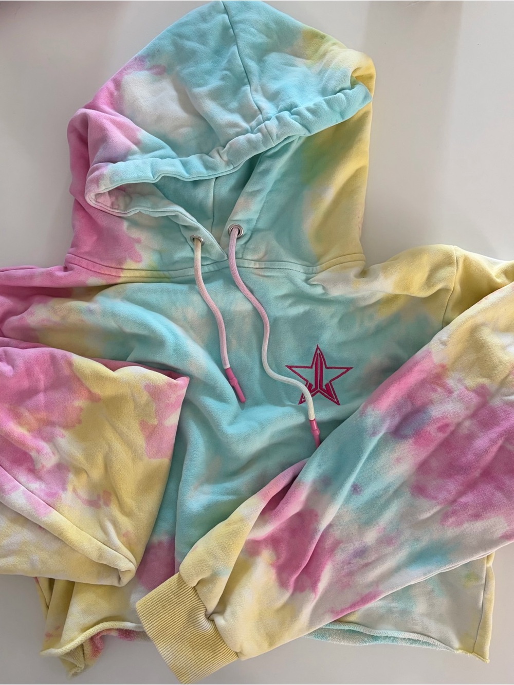 Jeffree Star Kids Tie-Dye Hoodie - Pastel Blue, Pink & Yellow